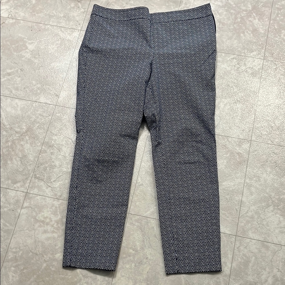 Talbots Navy and White Chatham Ankle Pants 12